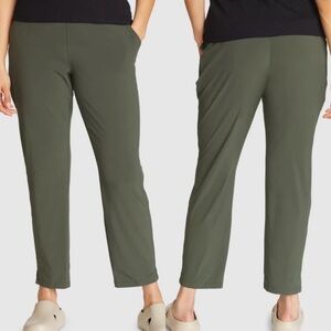 Eddie Bauer Womens Green Pull On Departure Ankle Pants Sz XL
